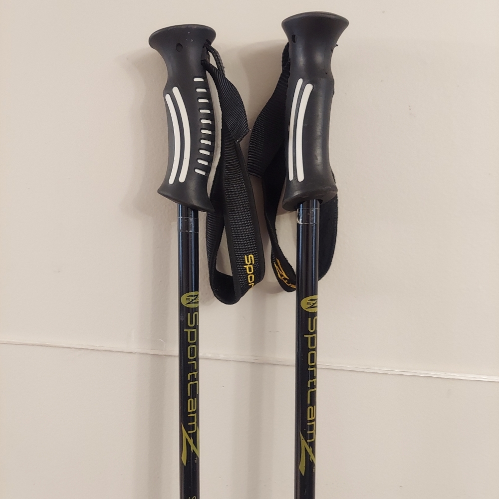 Black Trekking Poles with Ergonomic Grip - Pair